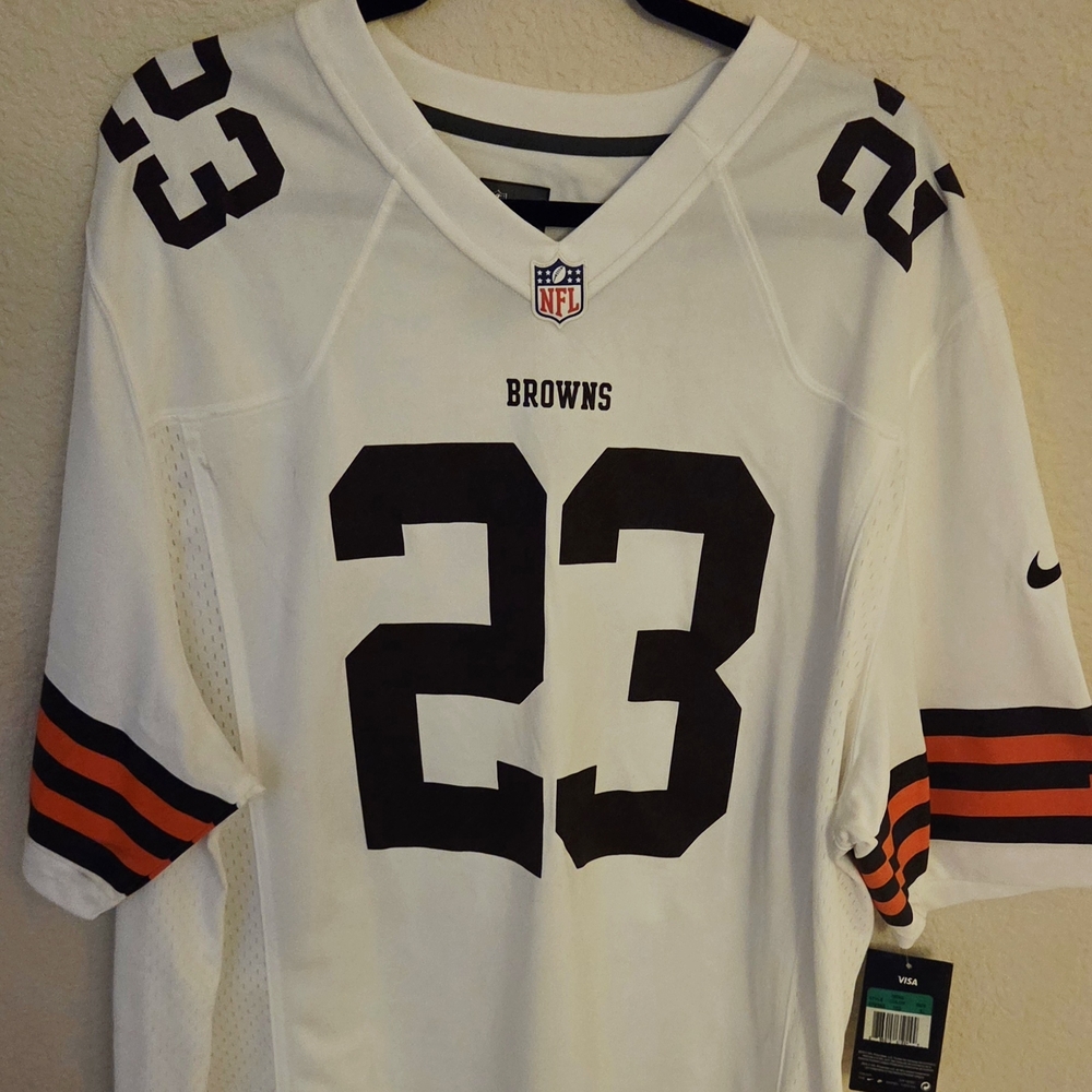 NWT Nike Cleveland Browns Joe Haden #23 White Away Jersey Men's XL